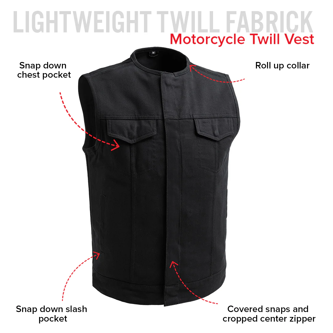 No Limit - Men's Motorcycle Twill Vest - Image 7