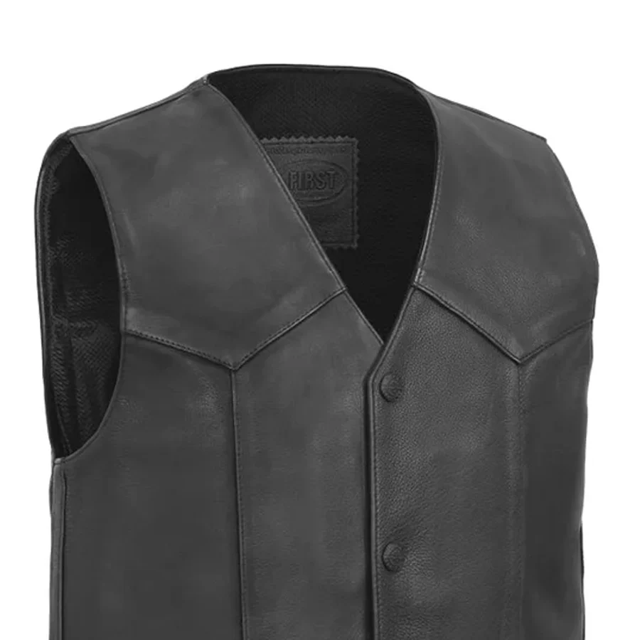 Tombstone Men's Motorcycle Western Style Leather Vest - Image 4