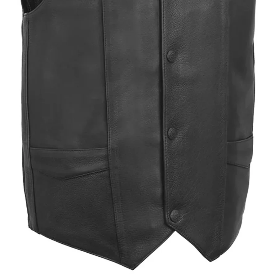 Tombstone Men's Motorcycle Western Style Leather Vest - Image 5