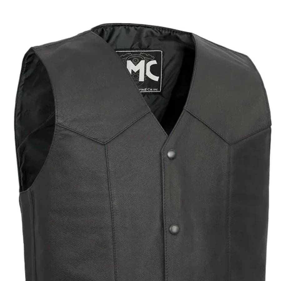 Top Shot Men's Motorcycle Western Style Leather Vest - Image 3