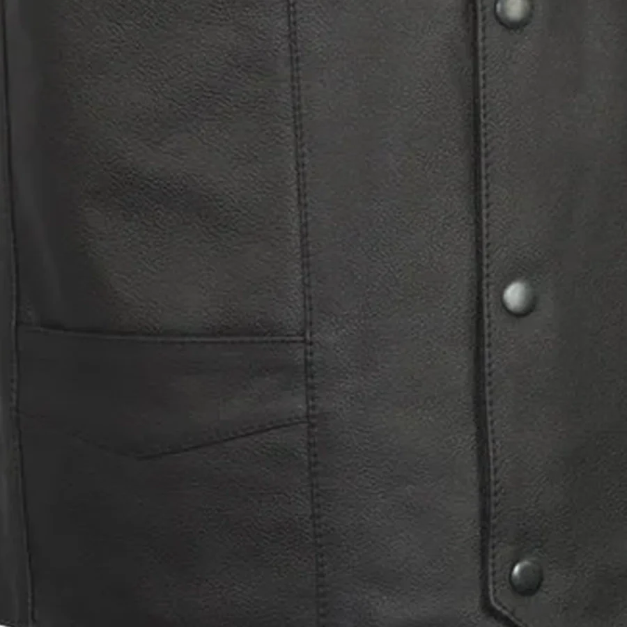 Top Shot Men's Motorcycle Western Style Leather Vest - Image 5