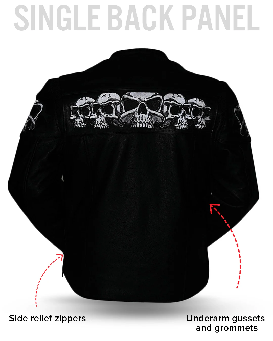 Savage Skulls Men's Motorcycle Leather Jacket - Image 6