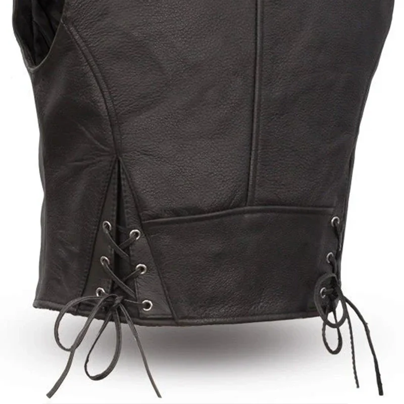 Montana Women's Motorcycle Leather Vest - Image 5