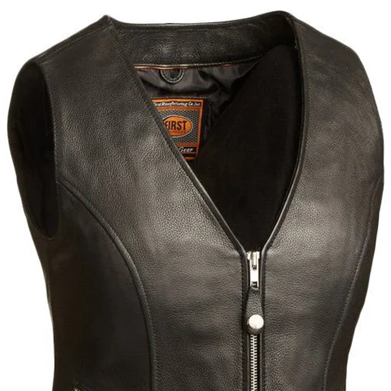 Montana Women's Motorcycle Leather Vest - Image 6