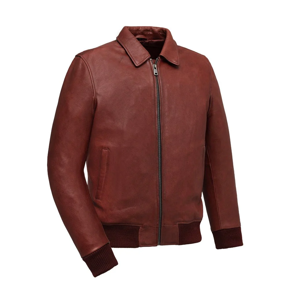Moto Bomber - Men's Leather Jacket - Image 11