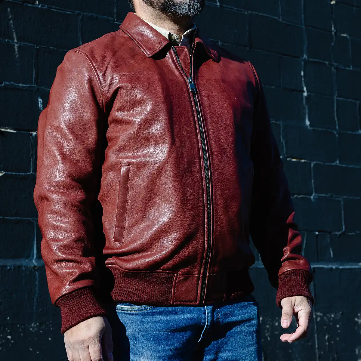 Moto Bomber - Men's Leather Jacket - Image 20