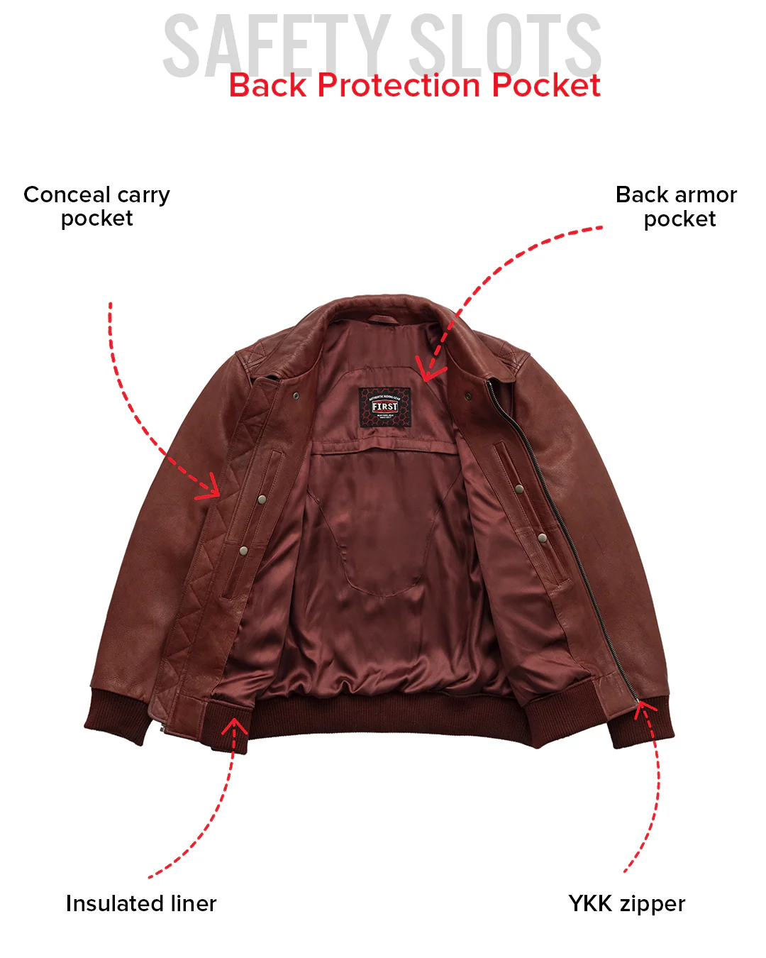 Moto Bomber - Men's Leather Jacket - Image 25