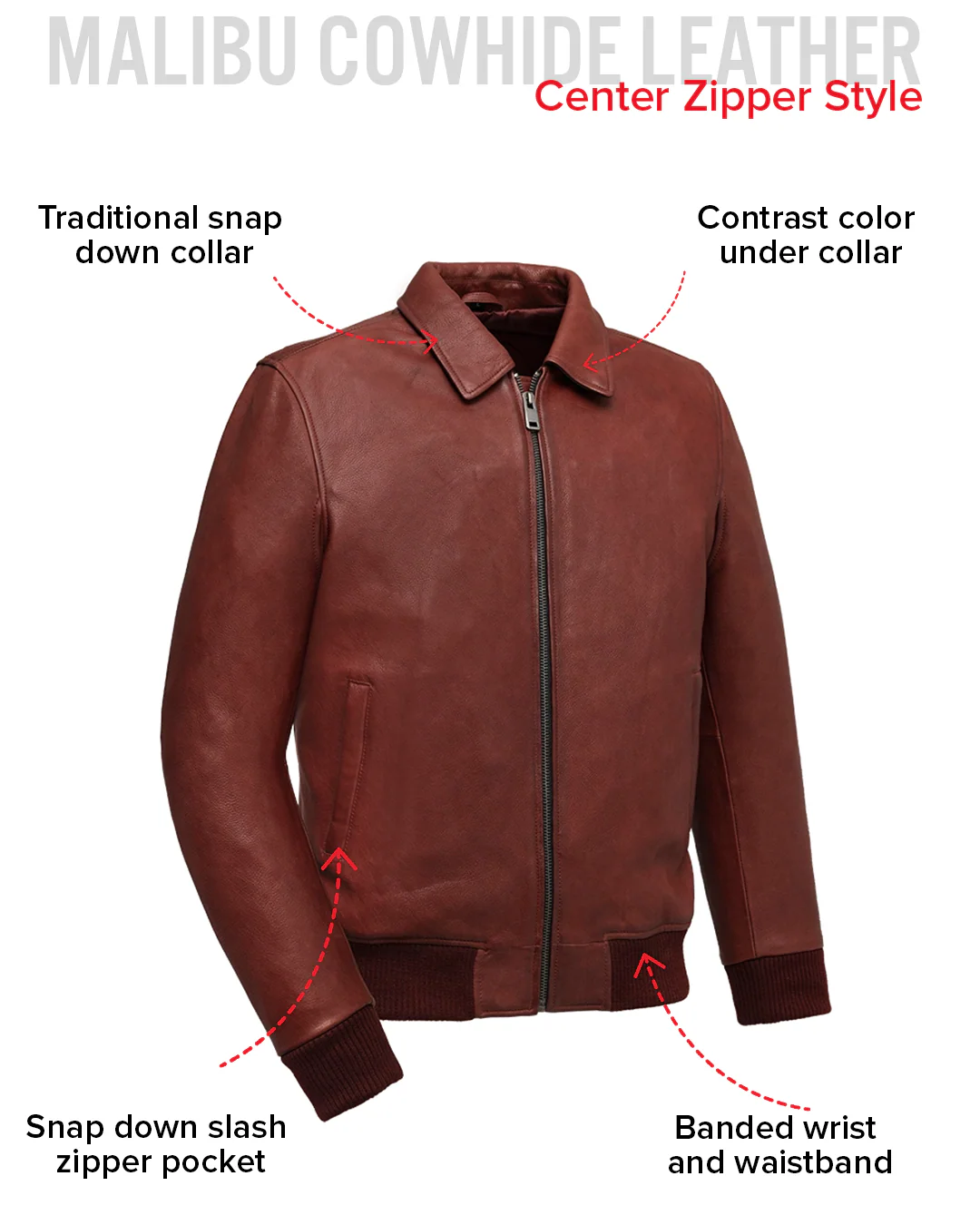 Moto Bomber - Men's Leather Jacket - Image 26