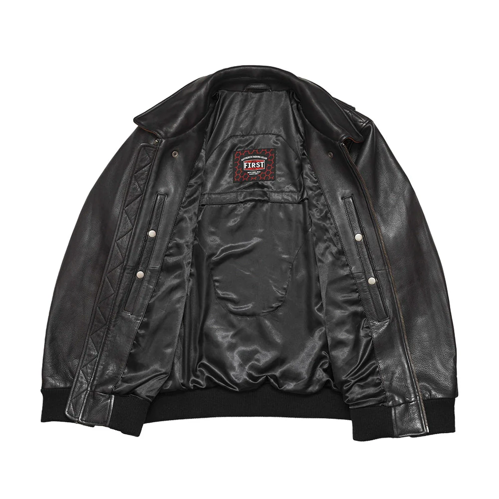 Moto Bomber - Men's Leather Jacket - Image 3
