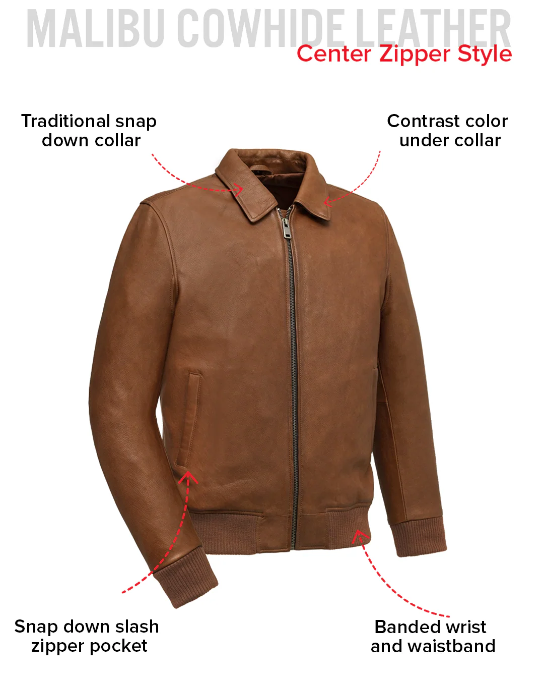 Moto Bomber - Men's Leather Jacket - Image 30