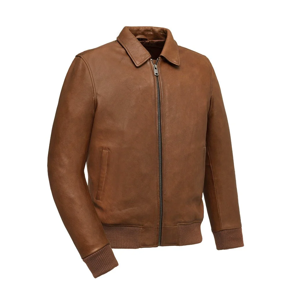 Moto Bomber - Men's Leather Jacket - Image 6