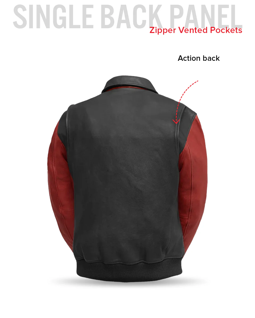 Moto Bomber Two Tone Men's Leather Jacket - Image 15