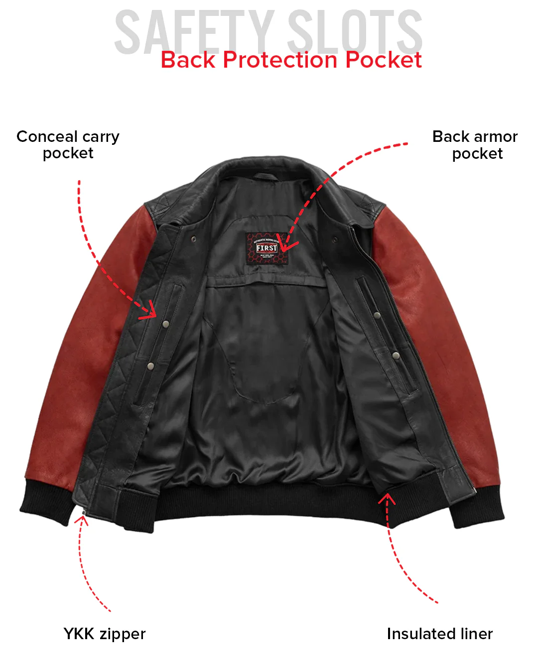 Moto Bomber Two Tone Men's Leather Jacket - Image 17