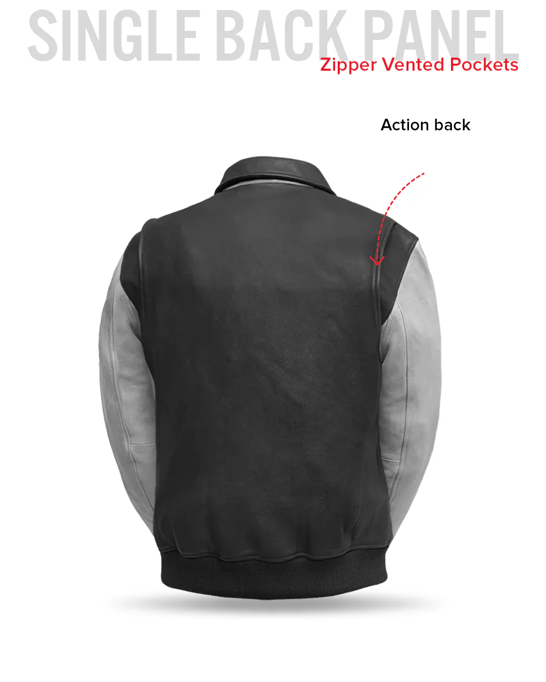 Moto Bomber Two Tone Men's Leather Jacket - Image 18