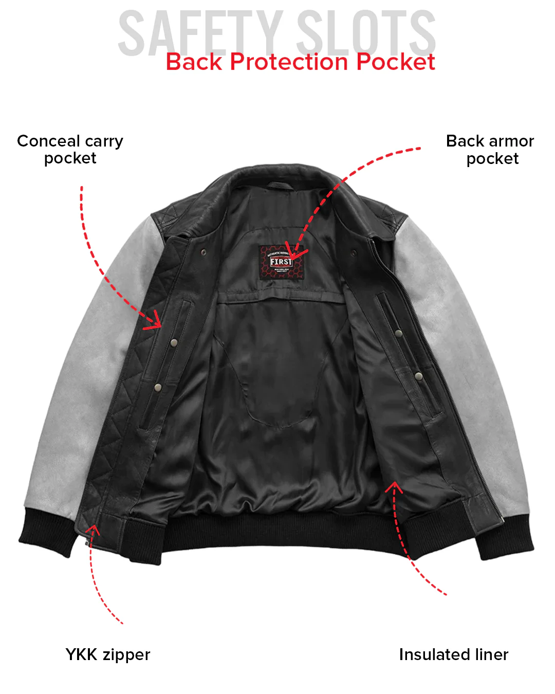 Moto Bomber Two Tone Men's Leather Jacket - Image 20