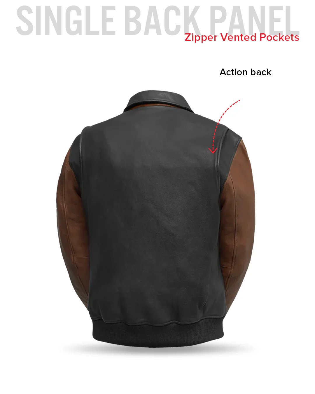 Moto Bomber Two Tone Men's Leather Jacket - Image 25