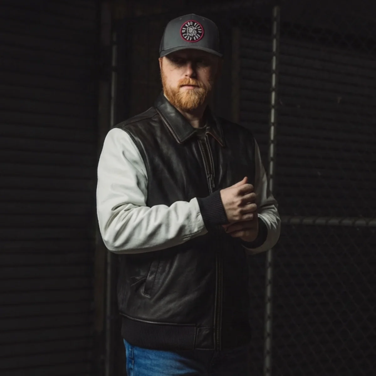 Moto Bomber Two Tone Men's Leather Jacket - Image 8