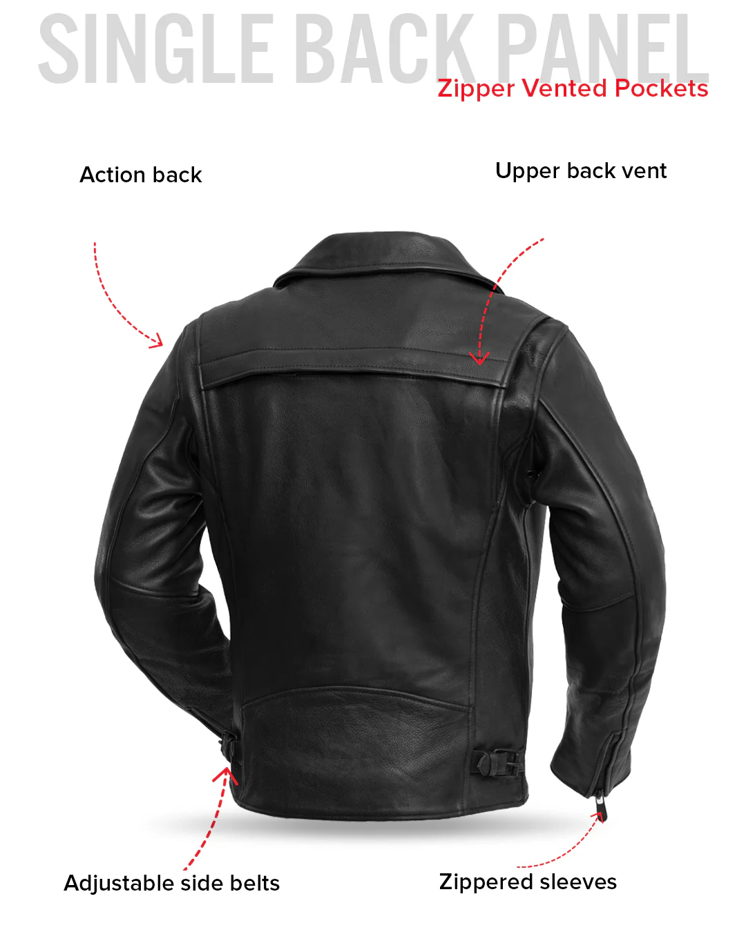 Night Rider Men's Motorcycle Leather Jacket - Image 12
