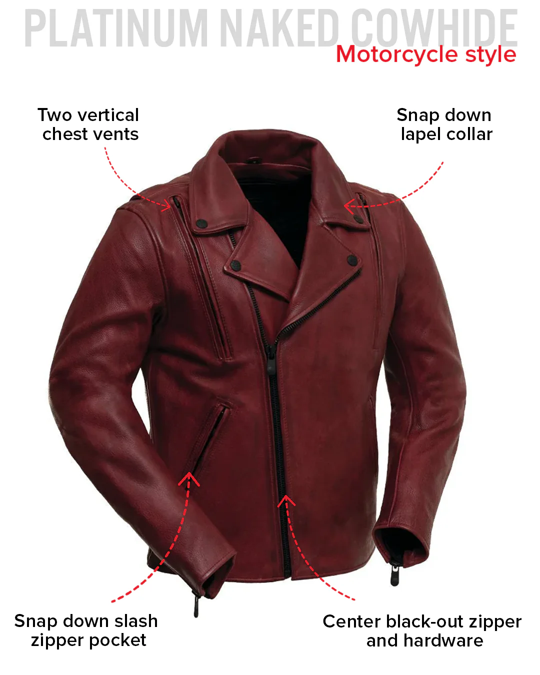 Night Rider Men's Motorcycle Leather Jacket - Image 17