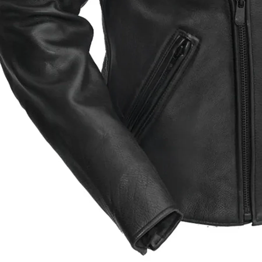 Night Rider Men's Motorcycle Leather Jacket - Image 4