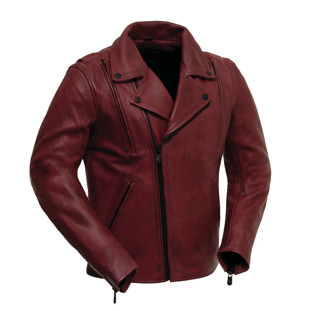 Night Rider Men's Motorcycle Leather Jacket - Image 6