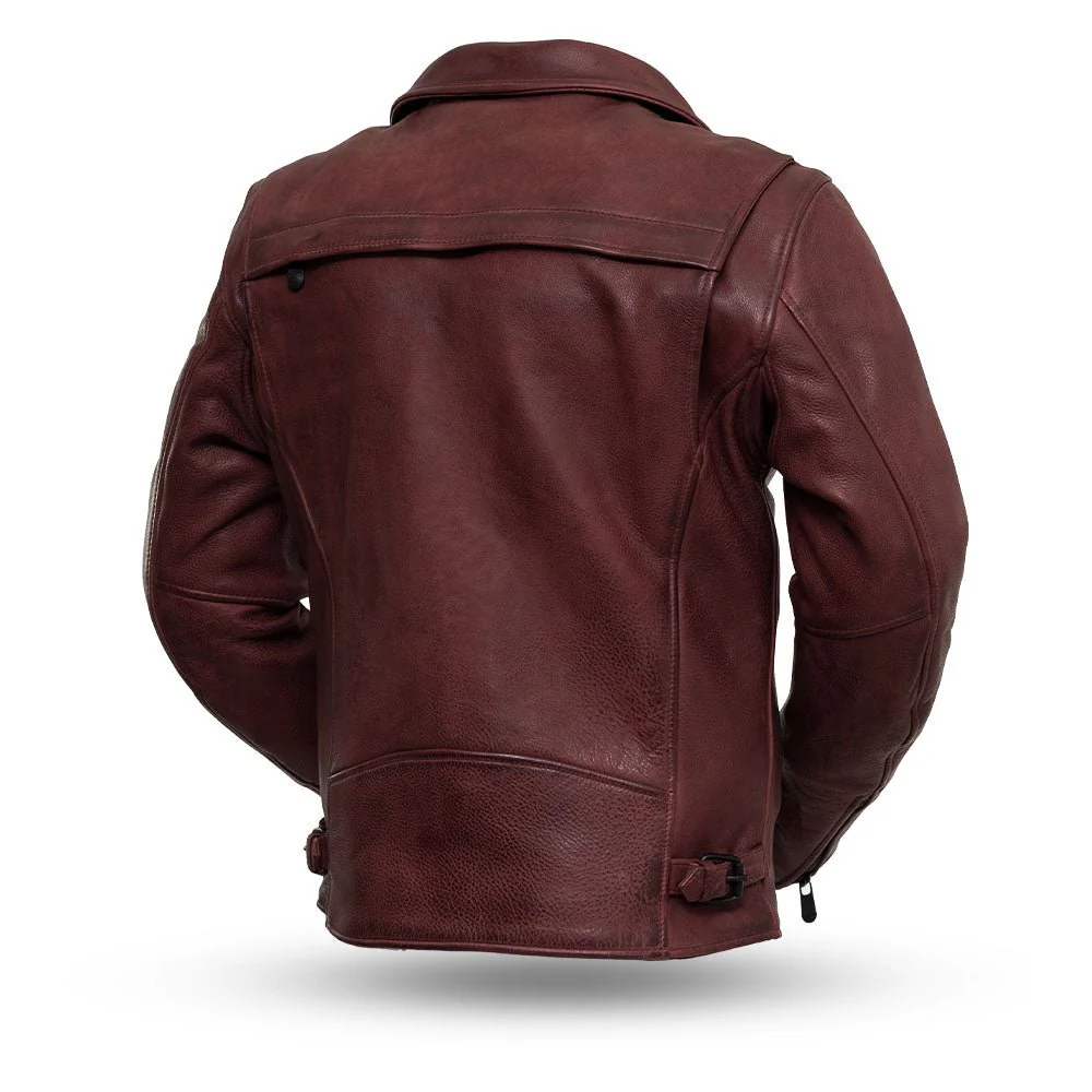 Night Rider Men's Motorcycle Leather Jacket - Image 7