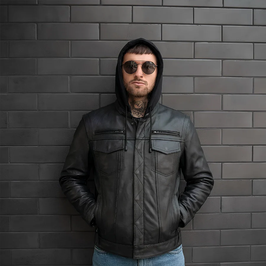 Nightstrike Men’s Motorcycle Leather Jacket - Image 4