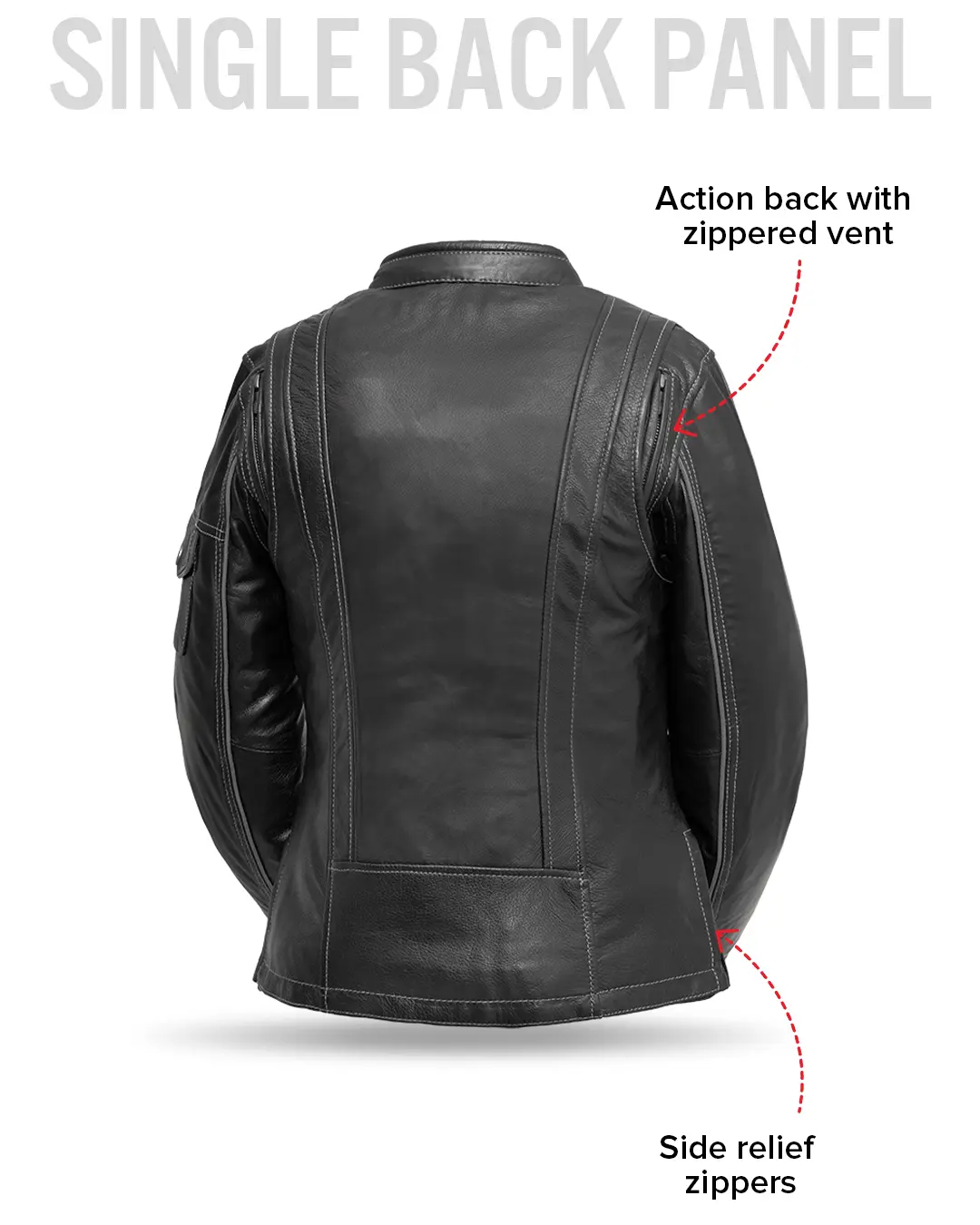 Outlander - Women's Motorcycle Leather Jacket - Image 7