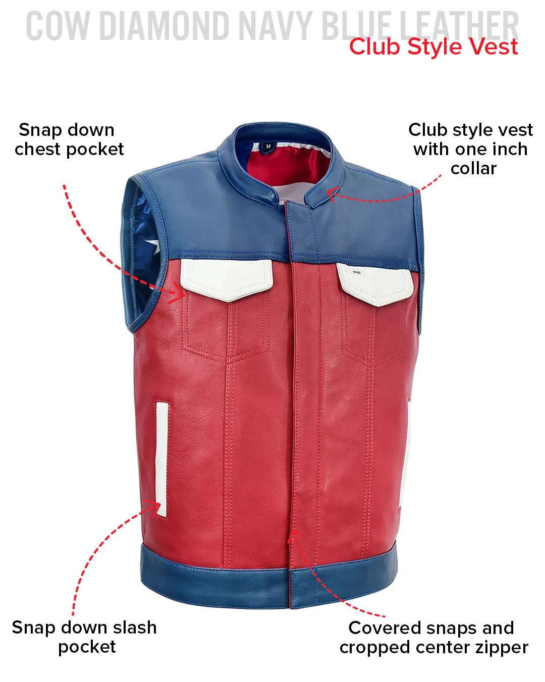 Patriot Rebel Men's Motorcycle Leather Vest - Image 12