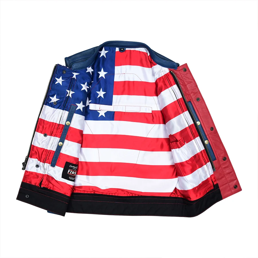 Patriot Rebel Men's Motorcycle Leather Vest - Image 3