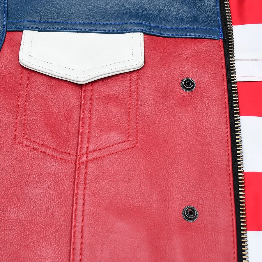 Patriot Rebel Men's Motorcycle Leather Vest - Image 5