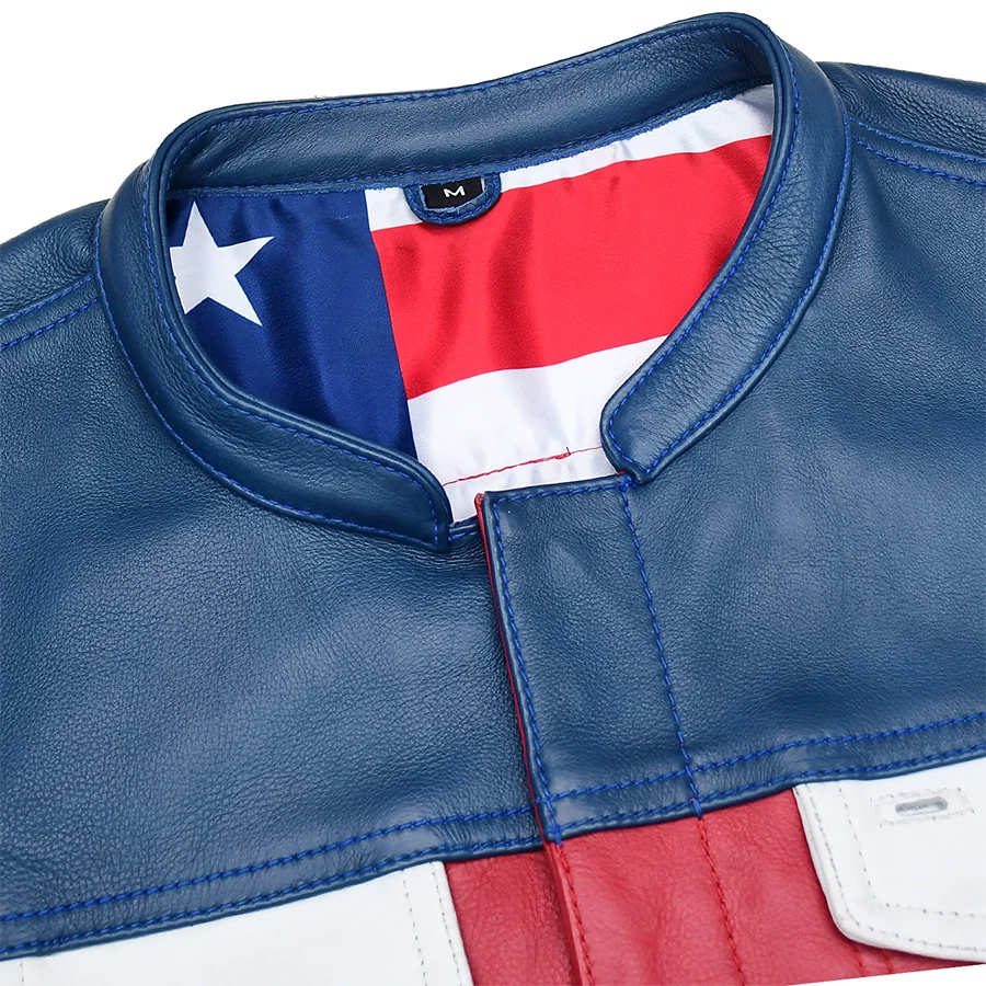 Patriot Rebel Men's Motorcycle Leather Vest - Image 7