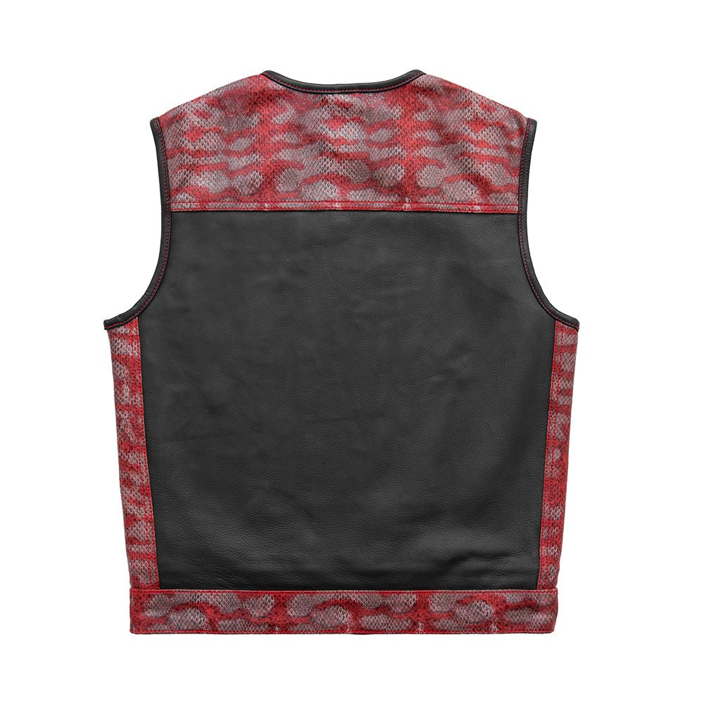 Red Racer - Men's Euro Style Leather Motorcycle Vest - Limited Edition - Image 3