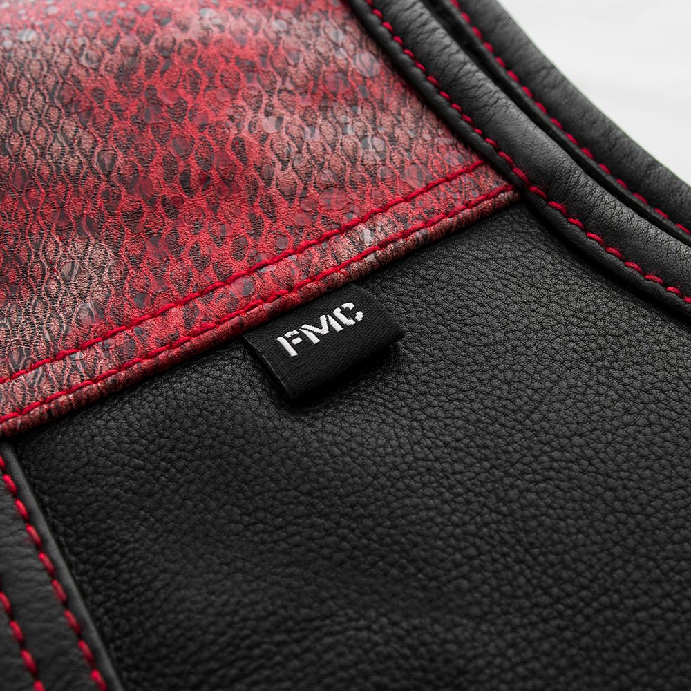 Red Racer - Men's Euro Style Leather Motorcycle Vest - Limited Edition - Image 5