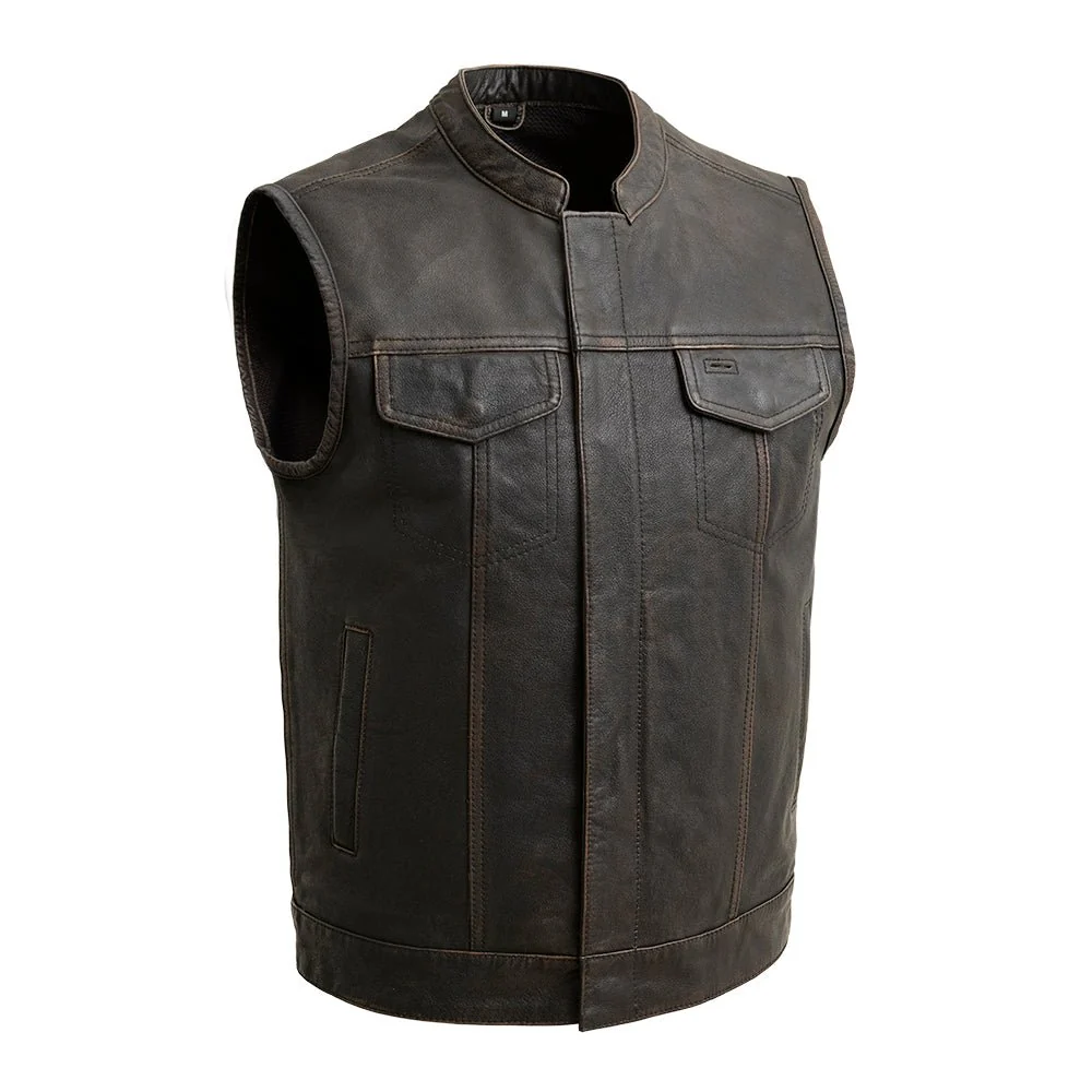 Sharp Shooter Men's Motorcycle Leather Vest - Image 10