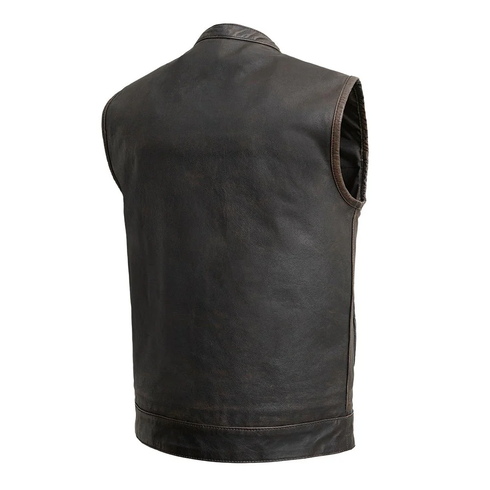 Sharp Shooter Men's Motorcycle Leather Vest - Image 11