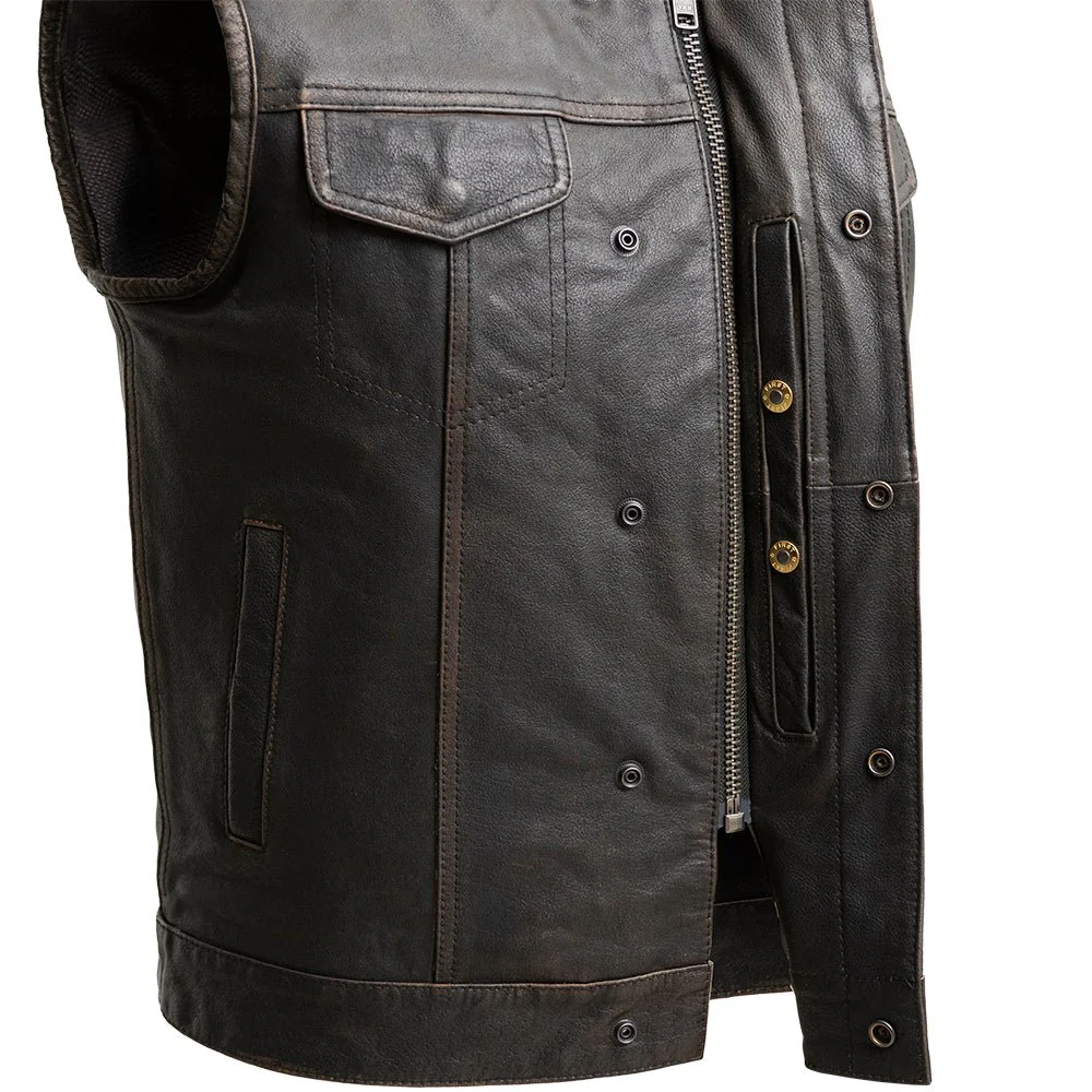 Sharp Shooter Men's Motorcycle Leather Vest - Image 12