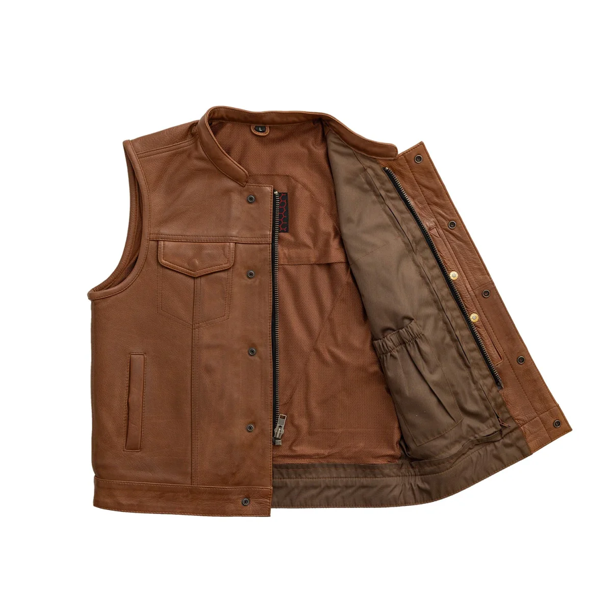Sharp Shooter Men's Motorcycle Leather Vest - Image 19