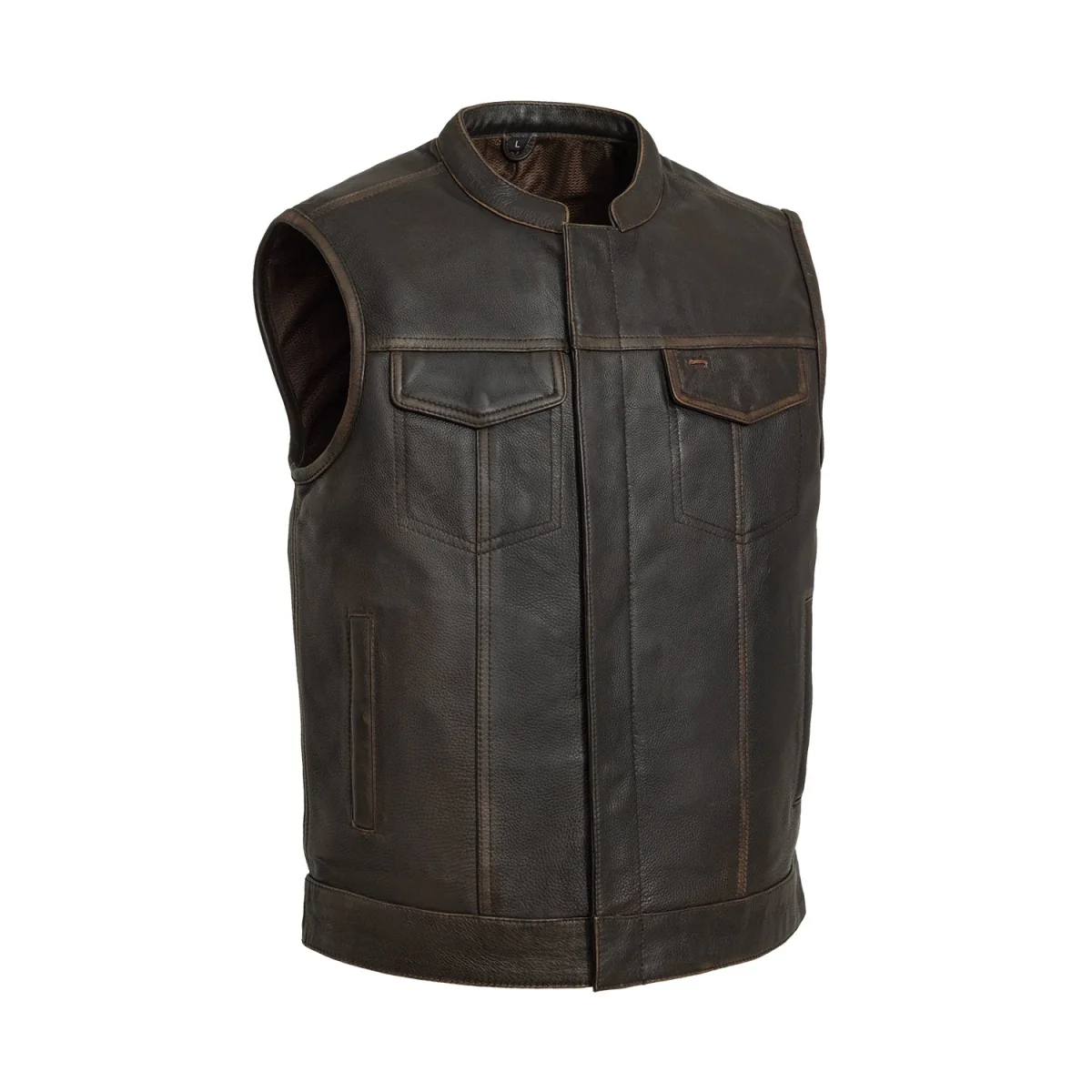 Sharp Shooter Men's Motorcycle Leather Vest - Image 20