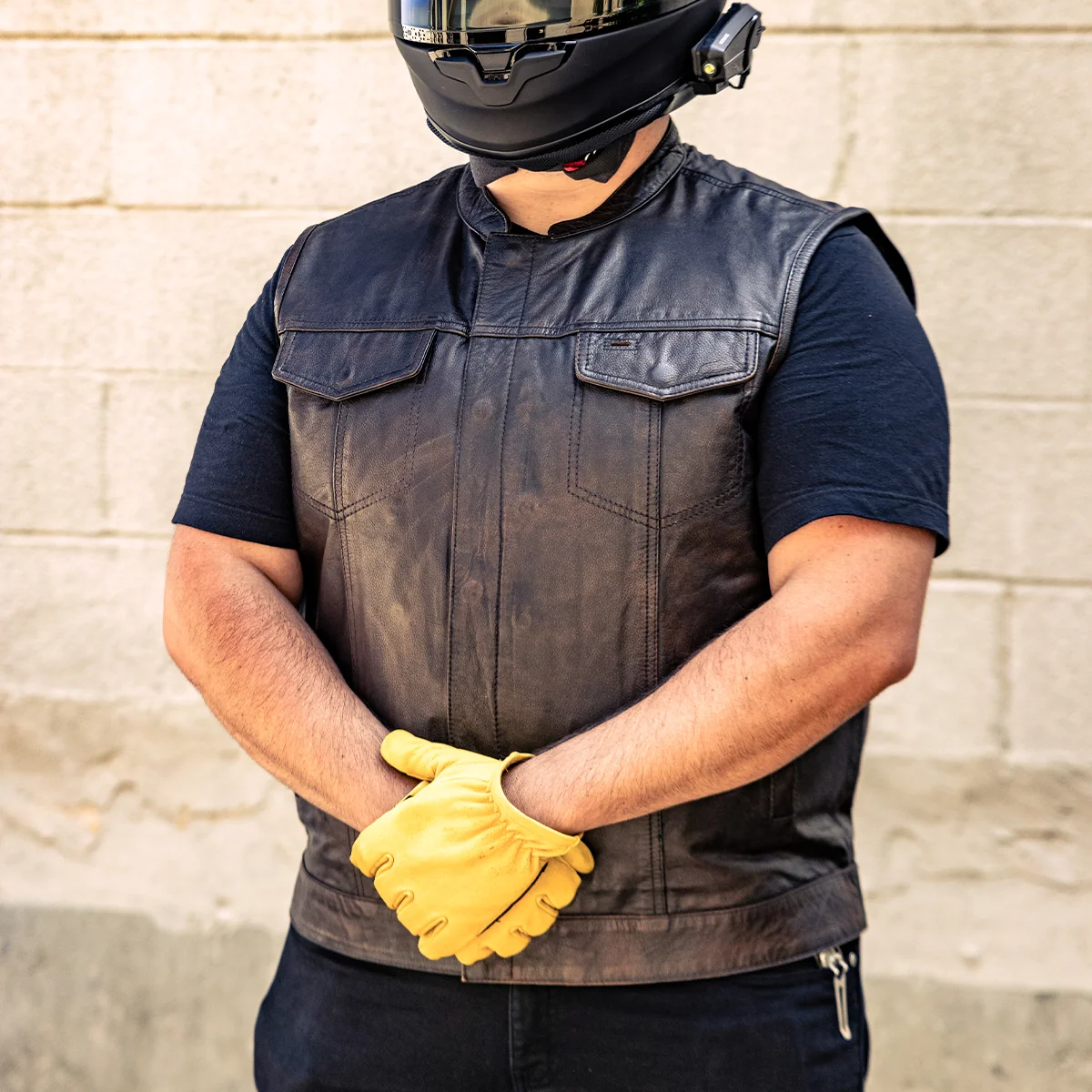 Sharp Shooter Men's Motorcycle Leather Vest - Image 26