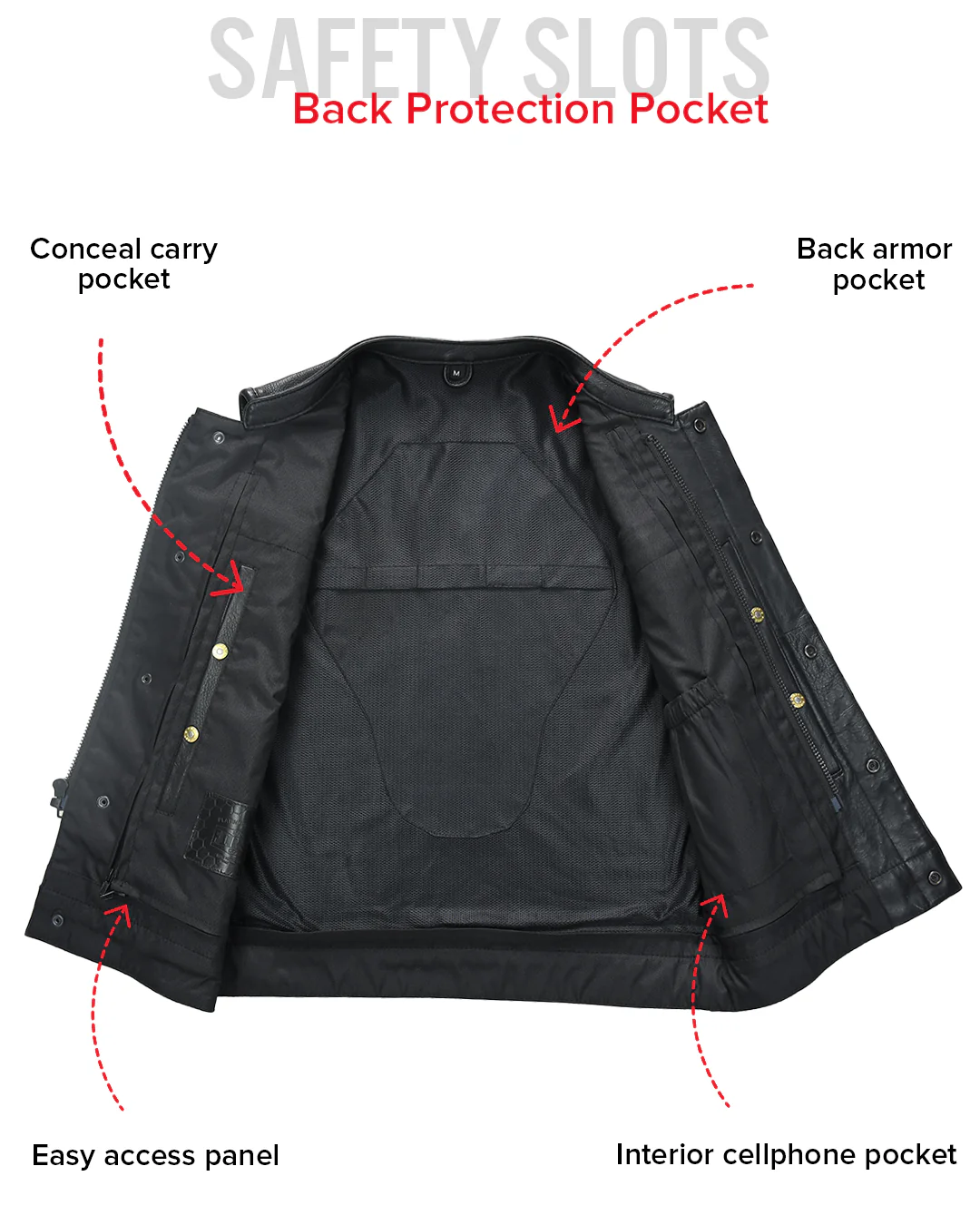 Sharp Shooter Men's Motorcycle Leather Vest - Image 28