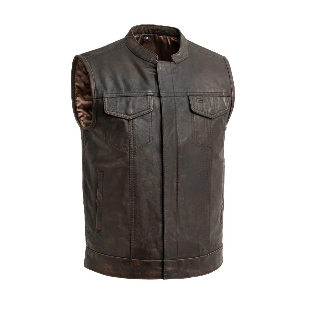 Sharp Shooter Men's Motorcycle Leather Vest - Image 6