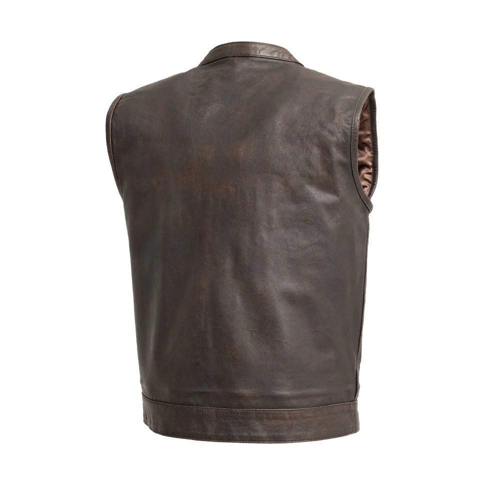 Sharp Shooter Men's Motorcycle Leather Vest - Image 7