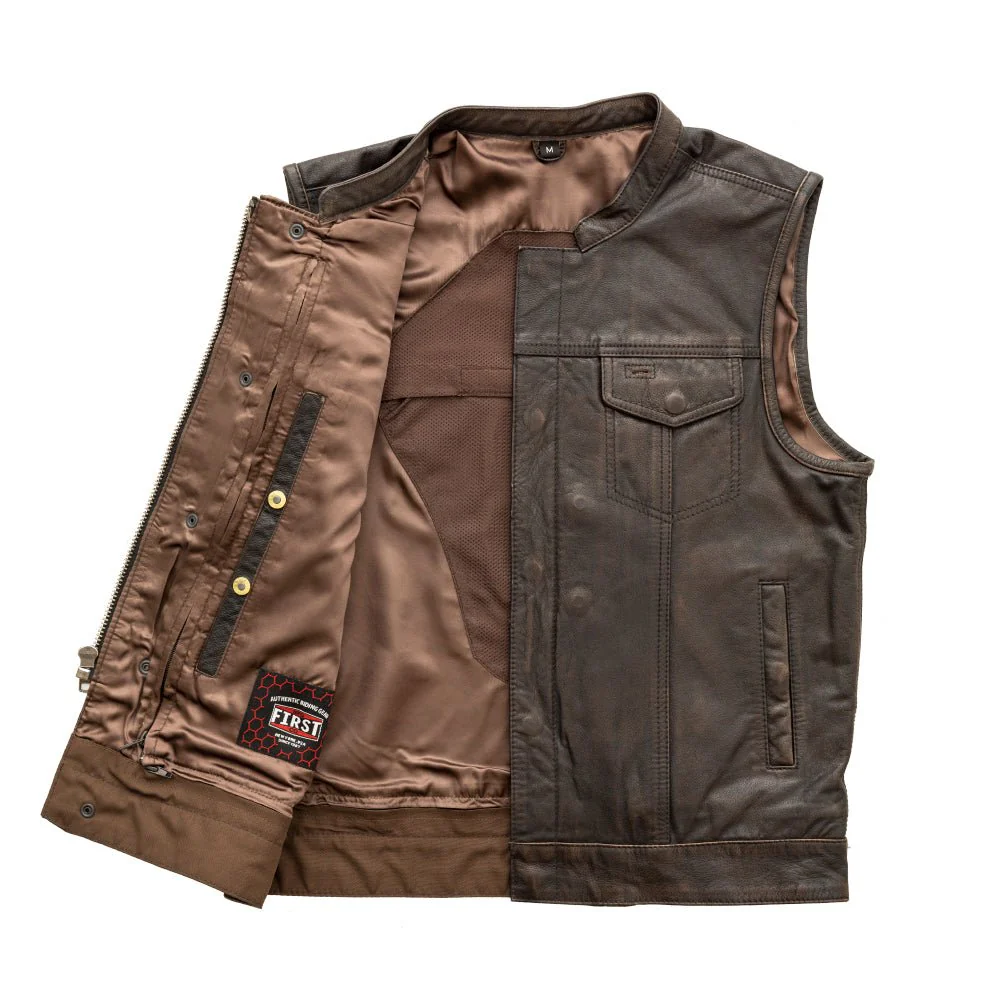 Sharp Shooter Men's Motorcycle Leather Vest - Image 8