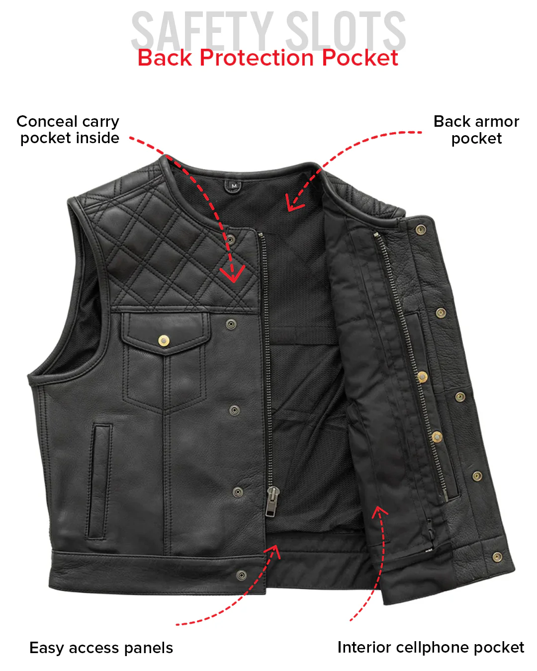 Shell Shock Men's Motorcycle Leather Vest (limited edition) - Image 9