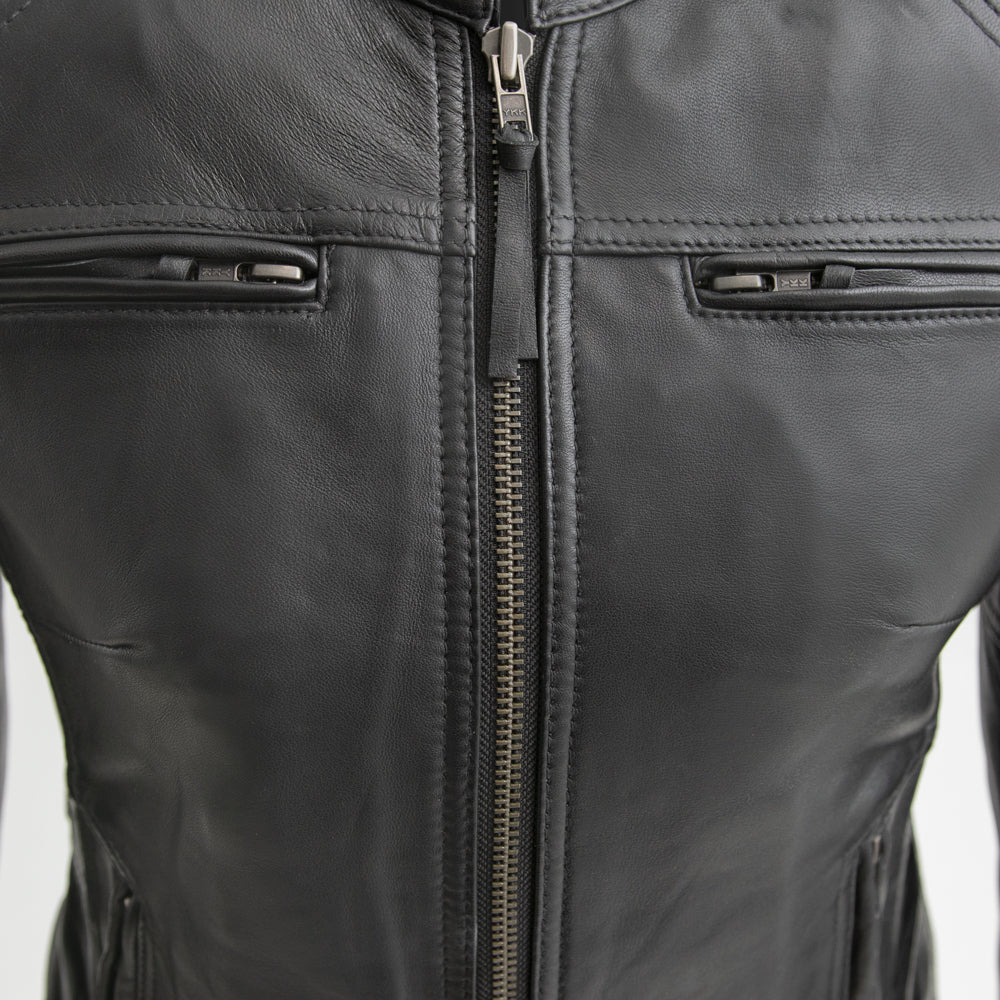 Supastar - Womens Motorcycle Leather Jacket - Image 3