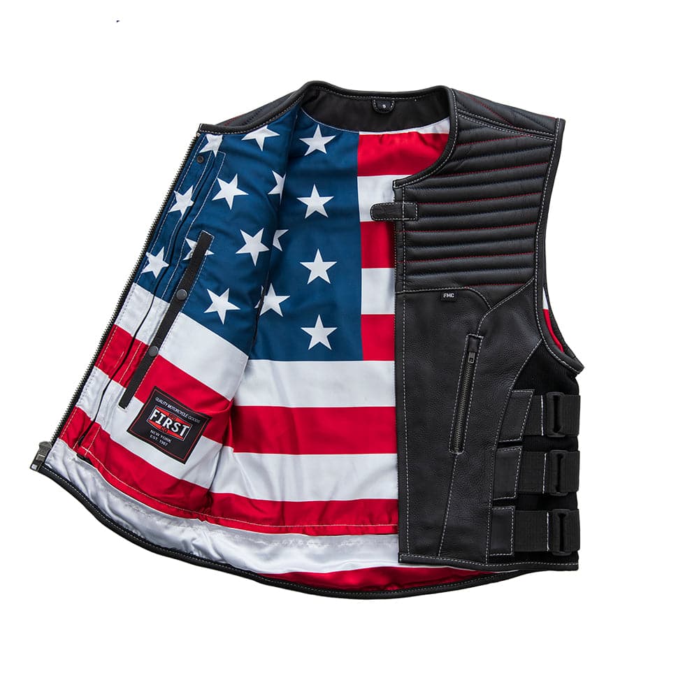Anthem Men's Swat Style Leather Motorcycle Vest - Limited Edition - Image 3