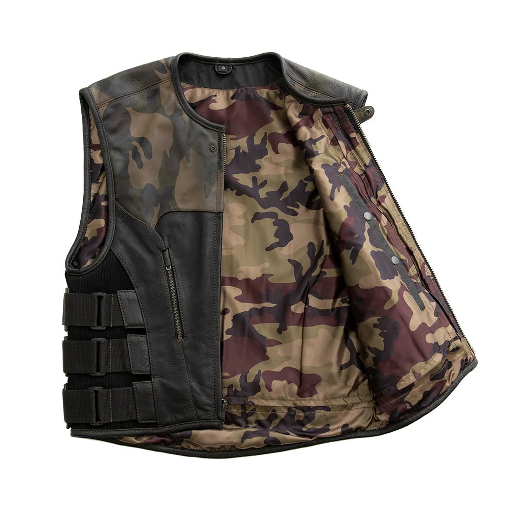 Predator - Men's Swat Style Leather Motorcycle Vest - Limited Edition - Image 5