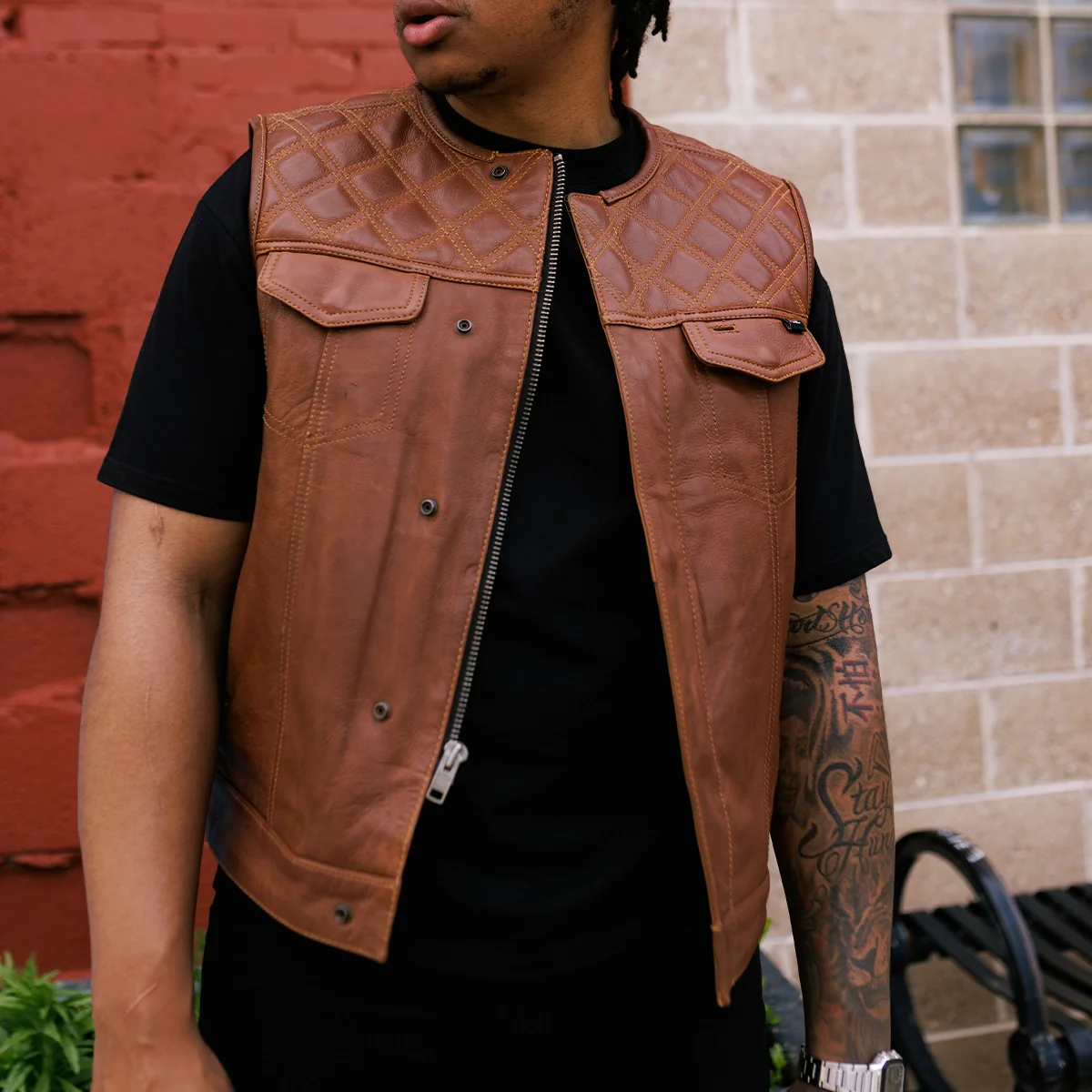 Timber Men's motorcycle leather vest (limited edition) - Image 4