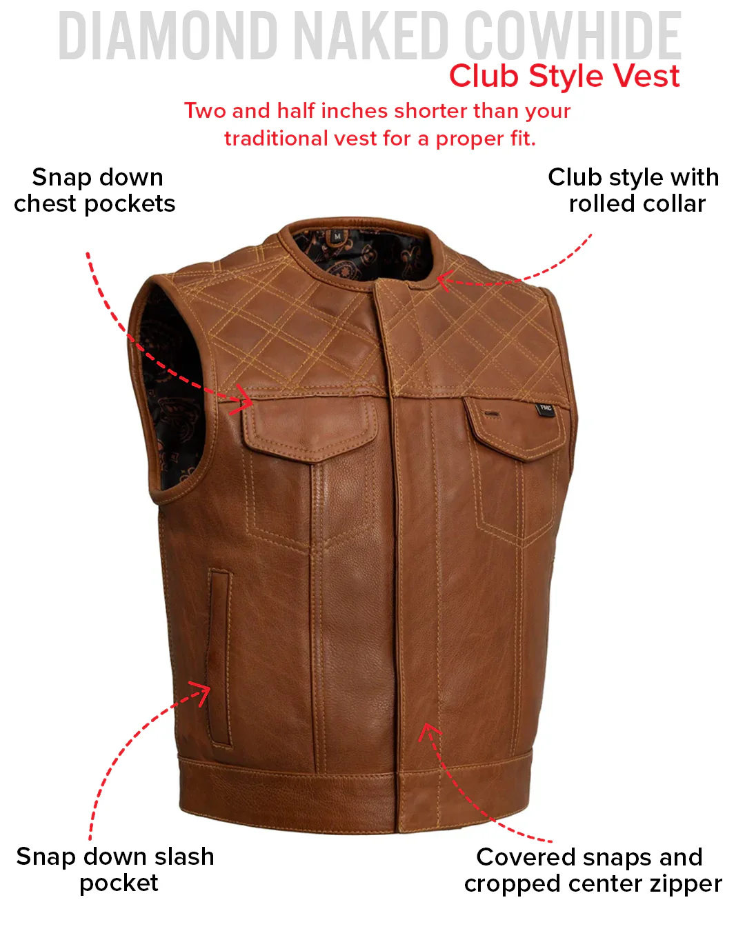 Timber Men's motorcycle leather vest (limited edition) - Image 6